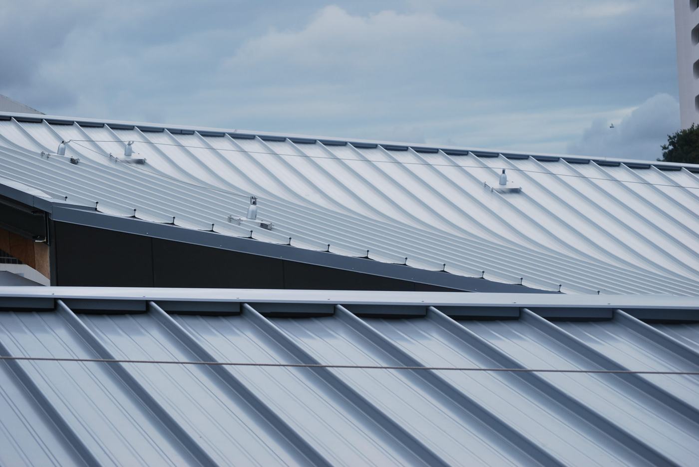 KingZip standing seams on the Archives over-roof