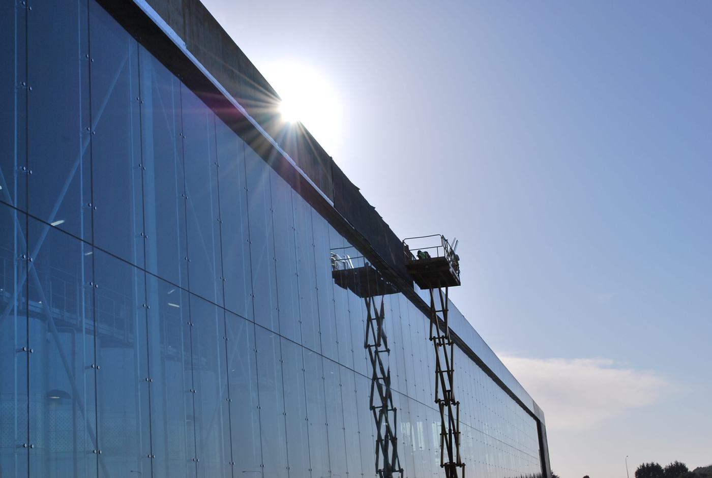 Zinc fascia and glazing at Delegat winery