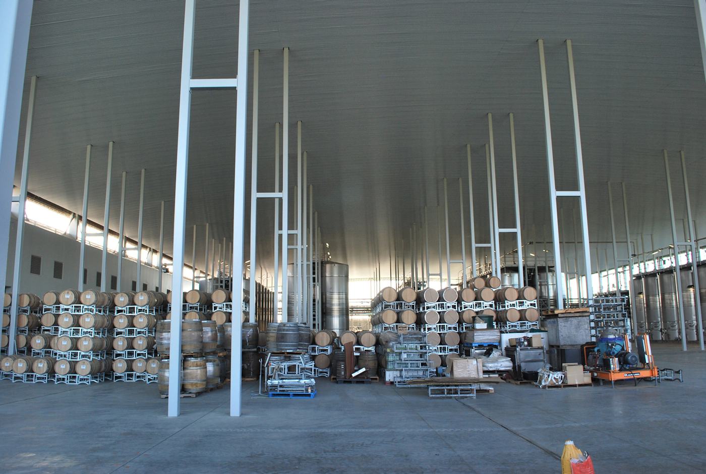 Inside the Delegat winery barrel hall
