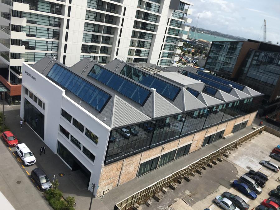 The Mason Bros building roof and glazing from above