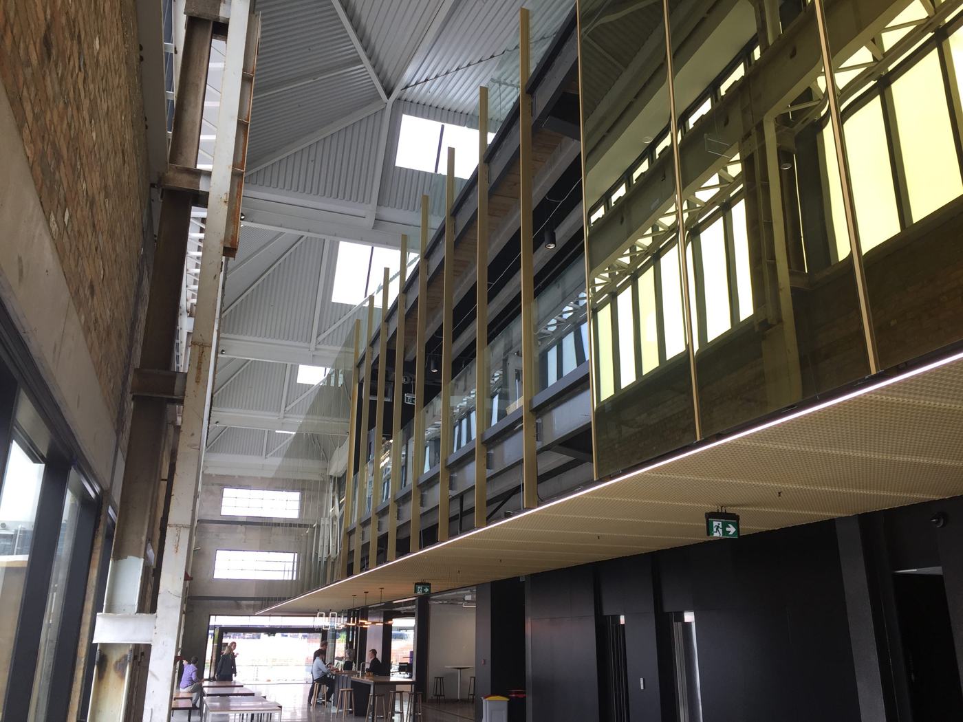 Interior of the Mason Bros building with zinc-clad upper level